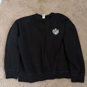 PINK Victoria's Secret Black Crewneck with Embroidered Crest